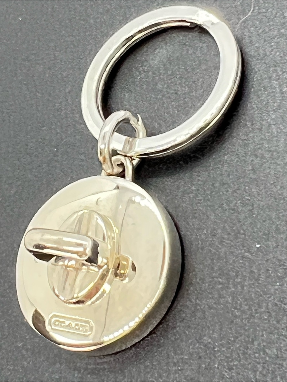 Vintage Coach Turnlock Valet Keychain Silver Tone Bag Charm Authentic - Picture 10 of 13